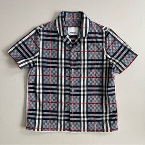 Burberry Toddler Boy Button-Up Shirt Plaid Check Collared 3T - Like New